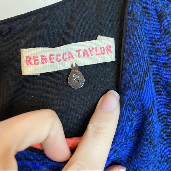 REBECCA TAYLOR blue python colorblock shift dress - Picture 7 of 12